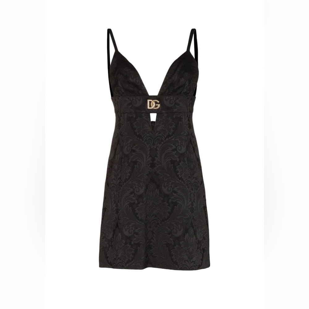 DOLCE & GABBANA - DG PLAQUE BROCADE MINI DRESS NWWT